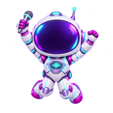 Astronauta do Afina.ai comemorando